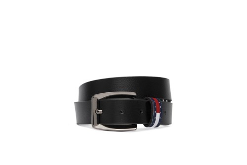 Tommy Jeans Flag Square Buckle Leather Ζώνη Casual (AW0AW18099 BDS)