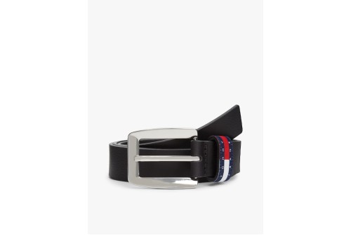 Tommy Jeans Heritage Plaque Buckle Leather Ζώνη Casual (AW0AW18505 BDS)