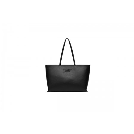 Tommy Jeans Essential Textured Logo Γυναικεία Τσάντα Tote Μαύρη 10,8L
