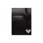 Tommy Jeans Bold Γυναικεία Τσάντα Tote Μαύρη, Ασημί