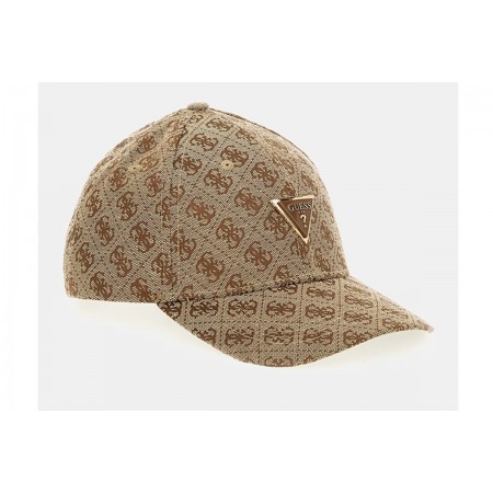 Guess Katya 4G Logo Baseball Καπέλο Strapback Μπεζ, Καφέ