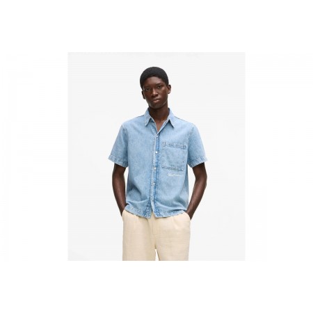 Karl Lagerfeld Denim Πουκάμισο Κοντομάνικο Ανδρικό 