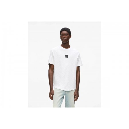 Karl Lagerfeld Curved Hem Ανδρικό Κοντομάνικο T-Shirt Λευκό