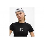 Karl Lagerfeld Slim K logo Γυναικείο Κοντομάνικο T-Shirt Μαύρο