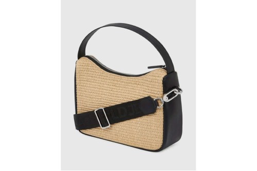 Karl Lagerfeld Logo Woven Raffia Mini Hobo Τσάντα Ώμου-Χειρός (B2W30115 106)