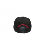 Dsquared2 Dsq2 Bros Baseball Καπέλο Strapback Μαύρο, Λευκό, Κόκκινο