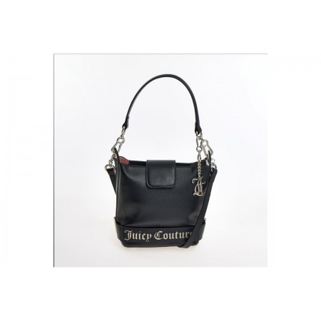 Juicy Couture Jasmine Medium Γυναικεία Τσάντα Ώμου Μαύρη, Ασημί