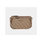 Guess Noelle 4G Logo Mini Τσαντάκι Χιαστί - Ώμου (BG787971 LATTE LOGO-BROWN)