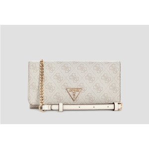 Guess Noelle Mini Clutch 4G Τσαντάκι Χιαστί - Ώμου (BG787975 BONE LOGO)