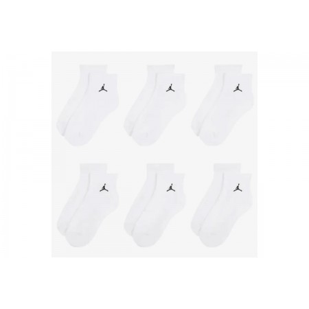 Jordan Everyday Essentials Κοντές Κάλτσες Λευκές 6 Ζευγάρια