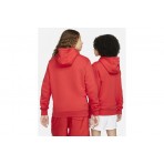 Nike Sportswear Club Fleece Ανδρικό Φούτερ Με Κουκούλα Κόκκινο