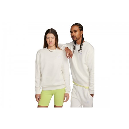 Nike Sportswear Club Fleece Ανδρική Μακρυμάνικη Μπλούζα Εκρού