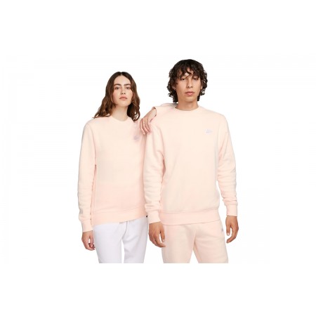 Nike Sportswear Club Fleece Ανδρική Μακρυμάνικη Μπλούζα Ροζ