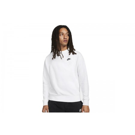 Nike Sportswear Club Ανδρικό Φούτερ με Λαιμόκοψη Λευκό