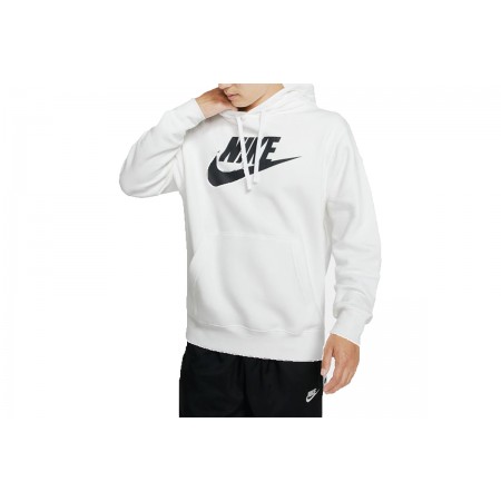 Nike Club Ανδρικό Φούτερ Με Κουκούλα Λευκό