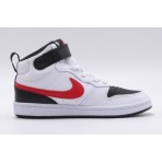 Nike Court Borough Mid 2 Παιδικά Sneakers Λευκά, Μαύρα, Κόκκινα
