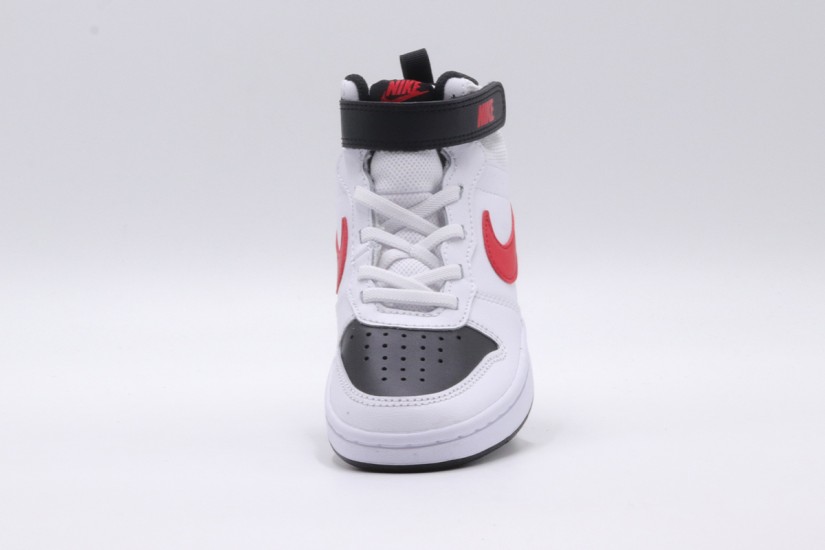 Nike Court Borough Mid 2 Παιδικά Sneakers Λευκά, Μαύρα, Κόκκινα