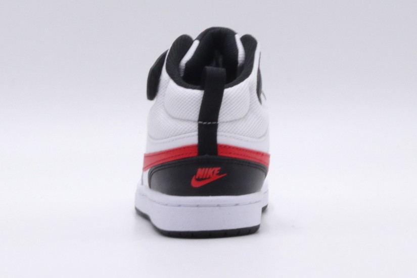Nike Court Borough Mid 2 Παιδικά Sneakers Λευκά, Μαύρα, Κόκκινα