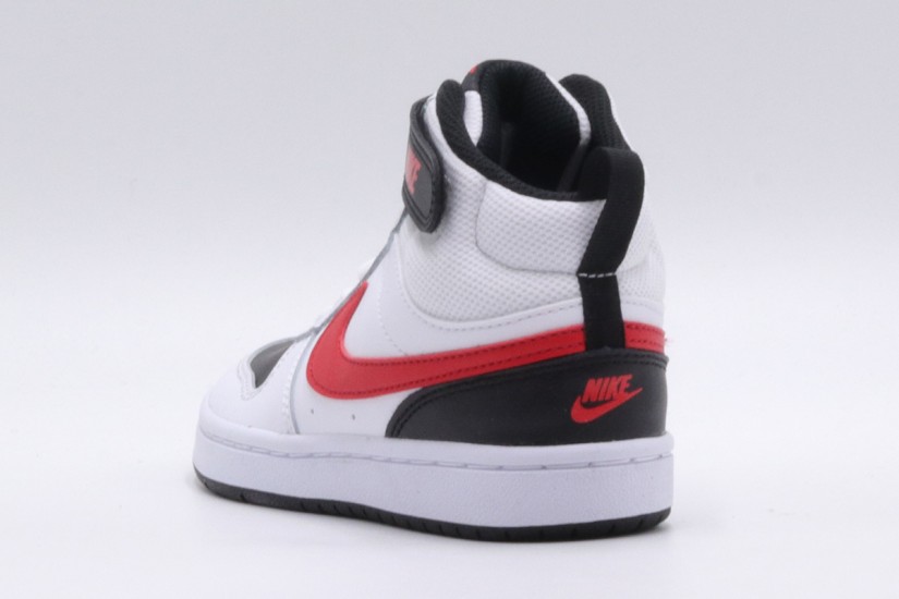 Nike Court Borough Mid 2 Παιδικά Sneakers Λευκά, Μαύρα, Κόκκινα