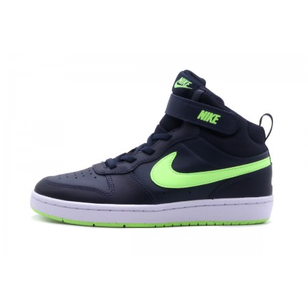 Nike Court Borough Mid 2 Παιδικά Sneakers Μαύρα, Λαχανί, Λευκά