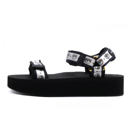 Chiara Ferragni Logomania Sandal Eva Black One Strap Σανδάλια 