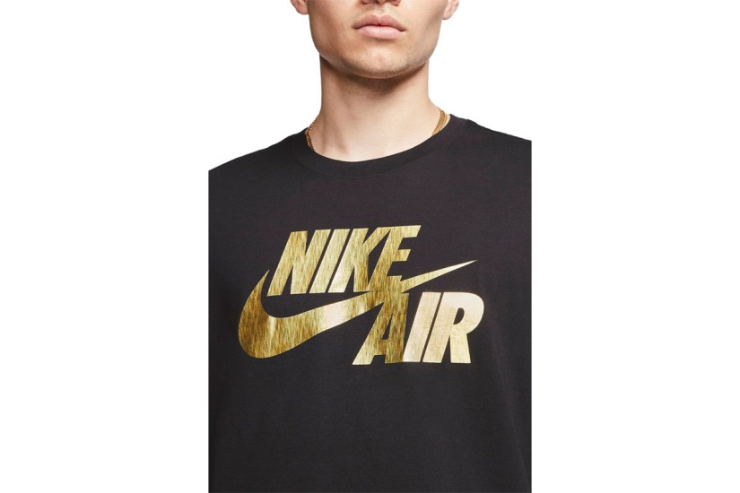Nike Sportswear Preheat Air Ανδρικό Κοντομάνικο T-Shirt Μαύρο, Χρυσό