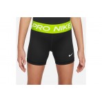 Nike Pro Παιδικό Κοντό Κολάν Μαύρο, Κίτρινο Φλούο