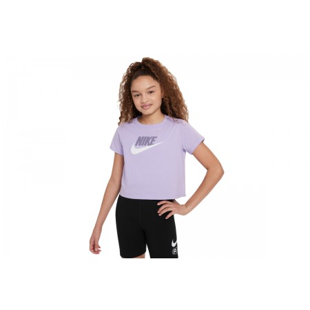 Nike Futura Παιδική Κοντομάνικη Crop Top Μπλούζα Λιλά