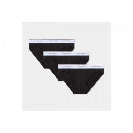Dsquared2 Basic Cotton Strech Εσώρουχο Σλιπ 3-Τεμάχια 