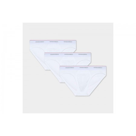 Dsquared2 Basic Cotton Strech Εσώρουχο Σλιπ 3-Τεμάχια 