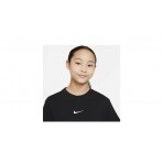 Nike Παιδική Κοντομάνικη Crop Top Μπλούζα Μαύρη