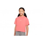 Nike Παιδική Κοντομάνικη Crop Top Μπλούζα Ροζ