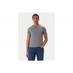 Tommy Jeans Flag Extra Slim Jersey Ανδρικό Κοντομάνικο T-Shirt Γκρι