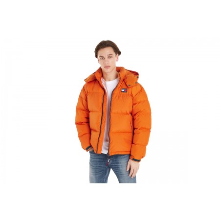 Tommy Jeans Alaska Ανδρικό Puffer Μπουφάν Πορτοκαλί