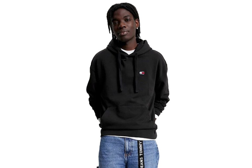 Tommy Jeans Ανδρικό Φούτερ με Κουκούλα Μαύρο