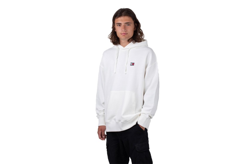 Tommy Jeans Ανδρικό Φούτερ με Κουκούλα Λευκό