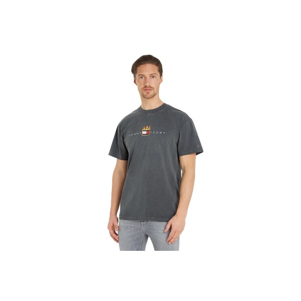 Tommy Jeans Tjm Rlx Linear Fire Flag Tee T-Shirt Ανδρικό (DM0DM17738 PUB)