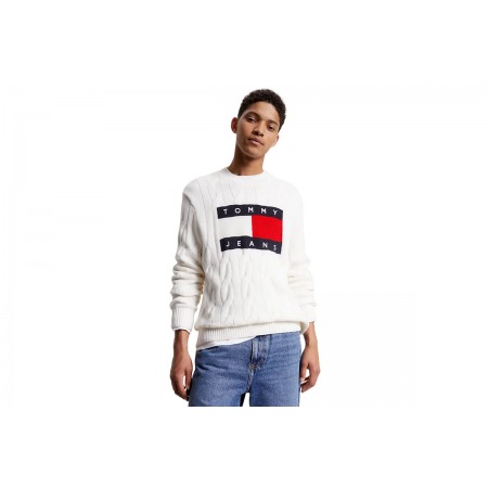 Tommy Jeans Tjm Rlx Flag Cable Knit Sweater Μπλούζα Πλεκτή 