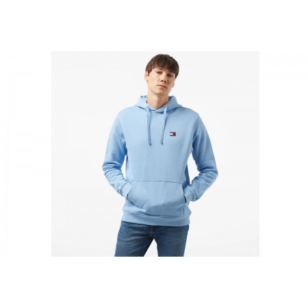Tommy Jeans Regular Badge Ανδρικό Φούτερ Με Κουκούλα Γαλάζιο