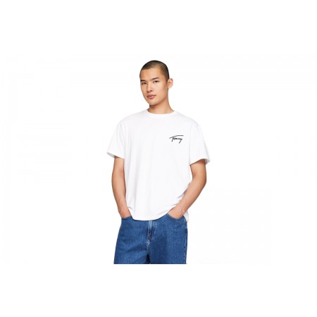 Tommy Jeans Signature Ανδρικό Κοντομάνικο T-Shirt Λευκό