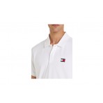 Tommy Jeans Ανδρικό Polo Κοντομάνικο T-Shirt Λευκό