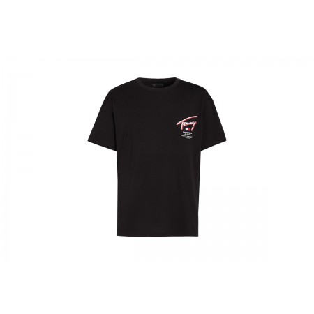 Tommy Jeans 3D Street Signature Ανδρικό Κοντομάνικο T-Shirt Μαύρο