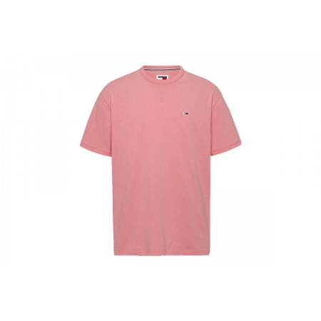 Tommy Jeans Ανδρικό Κοντομάνικο T-Shirt Ροζ
