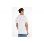 Tommy Jeans Slim Pique Ανδρικό Κοντομάνικο T-Shirt Λευκό