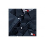 Tommy Jeans Easy Poplin Ανδρικό Κοντομάνικο Πουκάμισο Μπλε Σκούρο