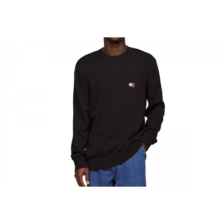 Tommy Jeans Regular Badge Μακρυμάνικη Μπλούζα Μαύρη