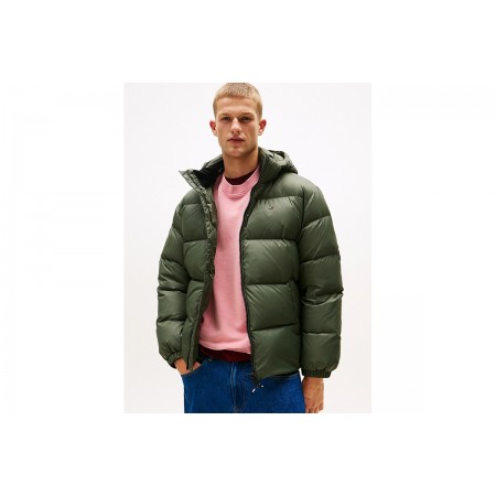Tommy Jeans Water Repellent Down Hooded Ανδρικό Puffer Μπουφάν με Κουκούλα 