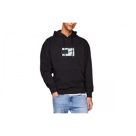 Tommy Jeans Graffiti Signature Ανδρικό Φούτερ Με Κουκούλα Μαύρο
