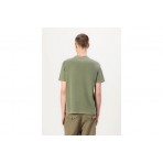 Tommy Jeans Label Ανδρικό Κοντομάνικο T-Shirt Λαδί