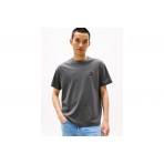 Tommy Jeans Label Ανδρικό Κοντομάνικο T-Shirt Γκρι Σκούρο